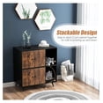 thumbnail image 5 of Cat Litter Box Enclosure Wooden Furniture, Stackable Pet Washroom Cabinet w/ Scratching Pad, 5 of 7