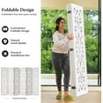 thumbnail image 6 of 5.6Ft Room Divider Folding Wood Classical Carved Partition Screen for Home Office Garden - 6 Panels (White), 6 of 18