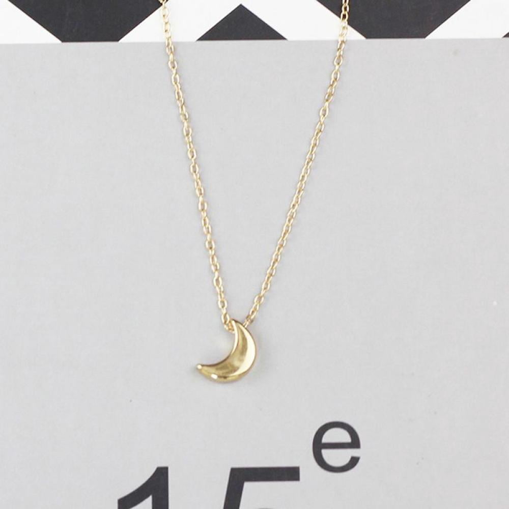 Women Moon Pendant Delicate Chain 