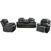 Chritton 3 Pieces Faux Leather Reclining Configurable Living Room Set