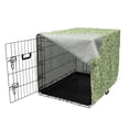 thumbnail image 3 of Green Dog Crate Cover, Swirled Curly Abstract Leaves with Damask Influences Ornate Vintage, Easy to Use Pet Kennel Cover for Medium Large Dogs, 35" x 23" x 27", Pale Green Fern Green, by Ambesonne, 3 of 6