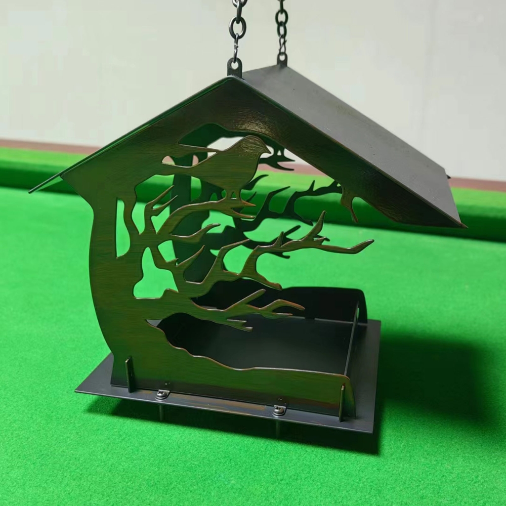Aurgiarme Bird Feeders Birdwatching Large Capacity Bird Feeders Tray for Attracting Bird Iron Tray For Outdoor Garden