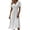 White, variant on Women's V-Neck Wrap Waist Midi Dress | Short Sleeve Solid Color Casual A-Line Dress with Pockets, Summer Flowy Dress