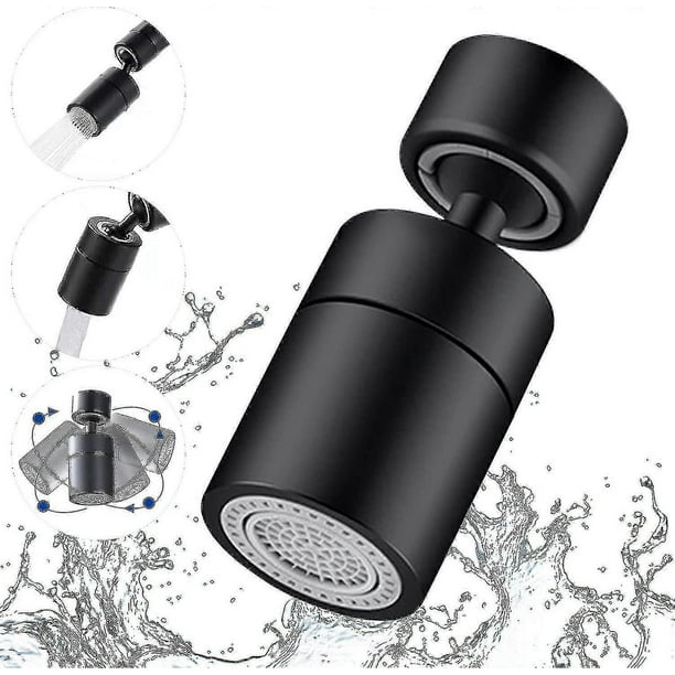 Faucet Aerator, 360 Degree Swivel, 2 Modes Adjustable Kitchen Faucet Filter Bubbler For Kitchen Bathroom, 22mm Internal Thread, Black, 1pcs