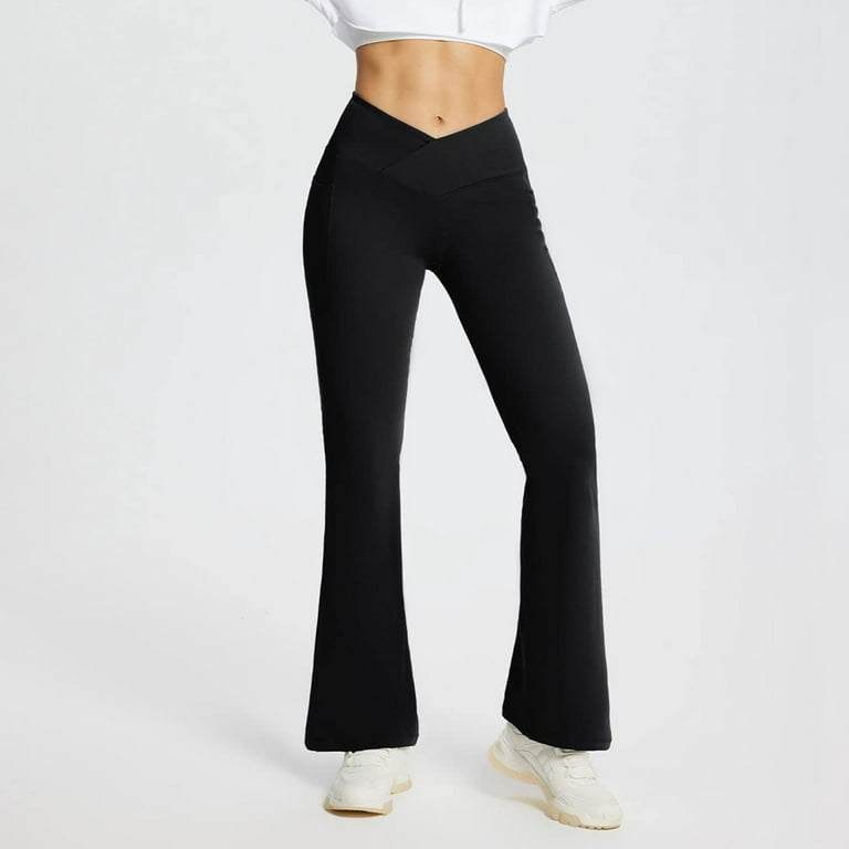 CLZOUD Yoga Pants Women Black Polyester,Spandex Women Leggings