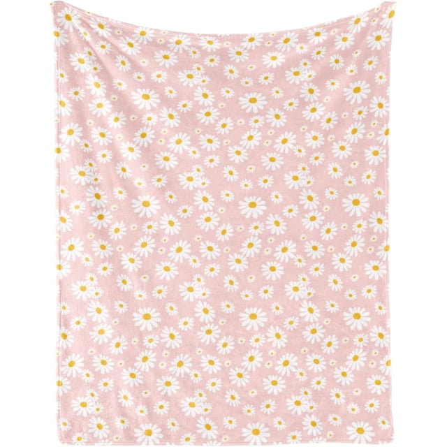 LHSHID Flower Daisy Gifts Blanket Flannel Soft and Comfortable Anti static Bed Sofa Blanket 40x50in
