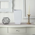 thumbnail image 3 of Nearly Natural 13in. Tapered Square Metal Planter, White, 3 of 3