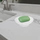 thumbnail image 3 of GOOHOCHY 2 jaboneras de vidrio esmerilado redondas y pesadas, soporte transparente para jabón de ducha, para encimera de baño y fregadero de cocina., 3 of 7