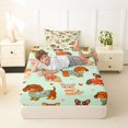thumbnail image 3 of Manfei Cartoon Puppy Twin Fitted Sheet, Love Heart Dog Bedding, Green, 2-Piece, 1 Fitted Sheet and 1 Pillowcase, 3 of 6