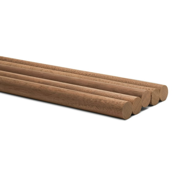 Walnut Wood Dowels 1/2 inch x 36 Pack of 5 Wooden Dowels 36" inch Long, Wooden Craft Sticks for Crafting & Woodworking, by Woodpeckers
