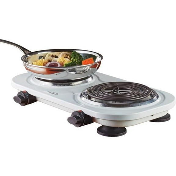 Electric 1500 watt Double Burner, Black
