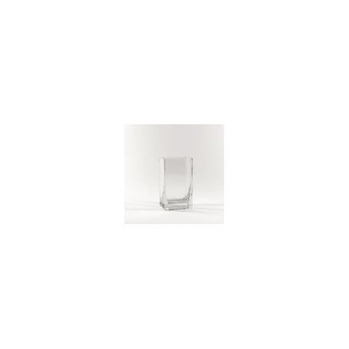WGV Clear Rectangular Glass Block Vase - 3" Wide x 7" Height, Good quality, Heavy Weighted Base - 1 Pc