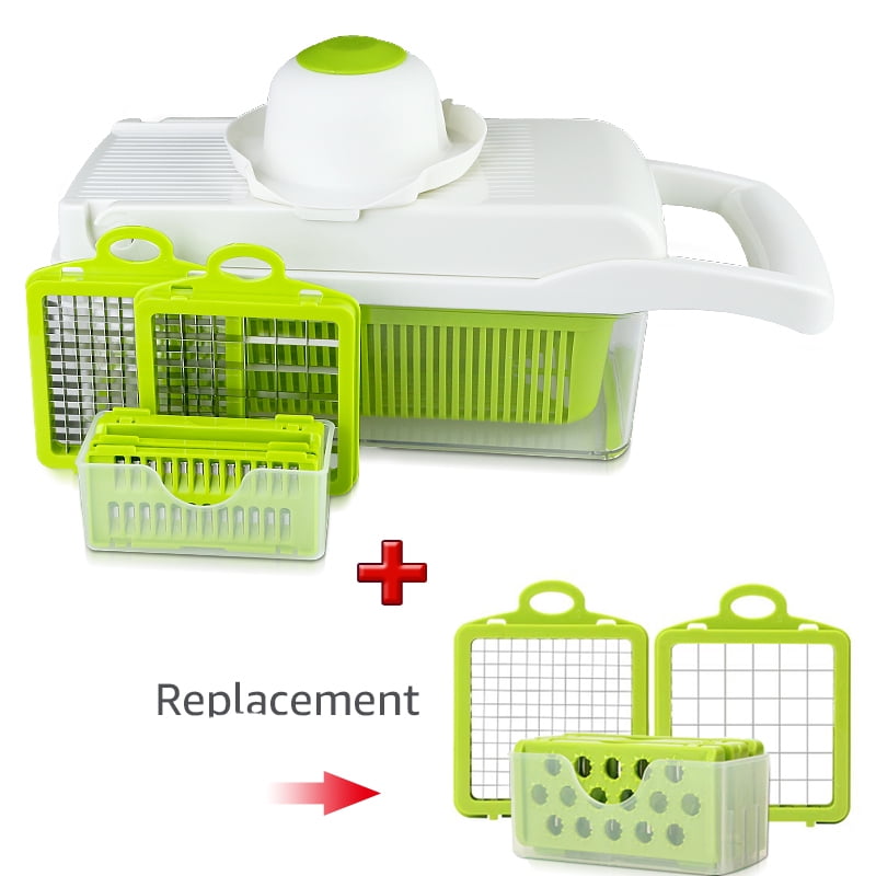 Vaupan Vegetable Chopper, Multifunctional 12-in-1 Food Choppers Onion Chopper  Vegetable Slicer Cutter Dicer Veggie chopper with 8 Blades, Colander  Basket, Container for Fruit Salad Carrot Potato price in UAE,  UAE