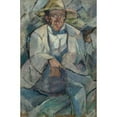 thumbnail image 2 of Tadeusz Makowski 13x18 Black Ornate Wood Framed Double Matted Museum Art Print Titled - Portrait of a Man in a White Hat (1913), 2 of 5