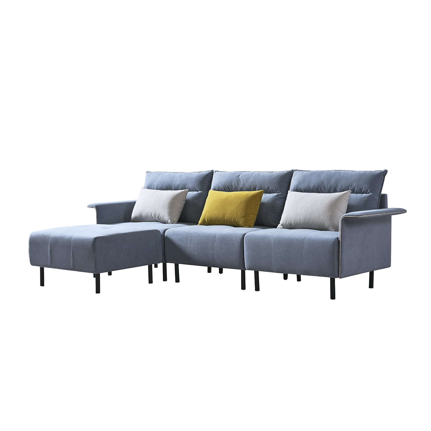 Kadyn 3-piece Modular Modern Living Room Sofa Sectional Furniture Set, Sectional Sofa for Home, Couches and Sofas for Apartment, Blue