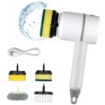 thumbnail image 2 of VOLKMI Household Electric Spin Scrubber Multi-function Cleaning Brush With 4 Replaceable Brush Heads For Bathroom Kitchen, 2 of 8