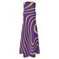 thumbnail image 4 of Purple And Gold Tailgate Swag Long Dress Bridesmaid Dress Woman Dress Women Summer, 4 of 7