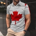 thumbnail image 5 of Afuyipoi Men's Canada Print Button Shirt,Side Slit Lightweight Summer Casual T-Shirts Gray M, 5 of 6