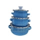 thumbnail image 3 of Juego de 3 ollas esmaltadas para cocinar, multifuncionales, con doble asa. azul claro, 3 of 9