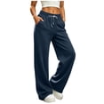 thumbnail image 5 of POROPL Sweatpants for Women,High Waisted Wide Leg Pants Loose Fit Drawstring Casual Lounge Athletic Pants, 5 of 7