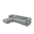 thumbnail image 7 of Inspired Home Anniston Velvet Upholstered Chaise Sectional Sofa w/ Gold Base, (Left), Grey, 7 of 7