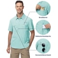 thumbnail image 3 of Zehisen Men's UPF 50+ Sun Protection Short Sleeve Safari Shirts Fishing Shirts Hiking Work Casual Shirt with Zipper Pocket, Green XL, 3 of 8