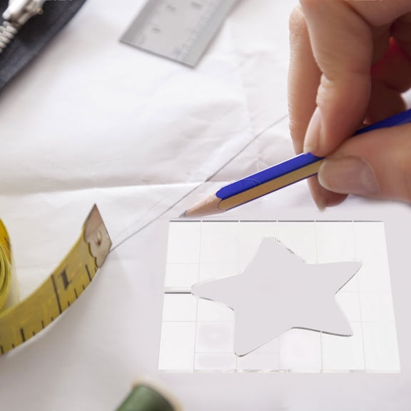 Monyance Clear Acrylic Star Quilting Template for Embroidery and Sewing, 3.94x3.66x0.12 Inch Craft Stencil