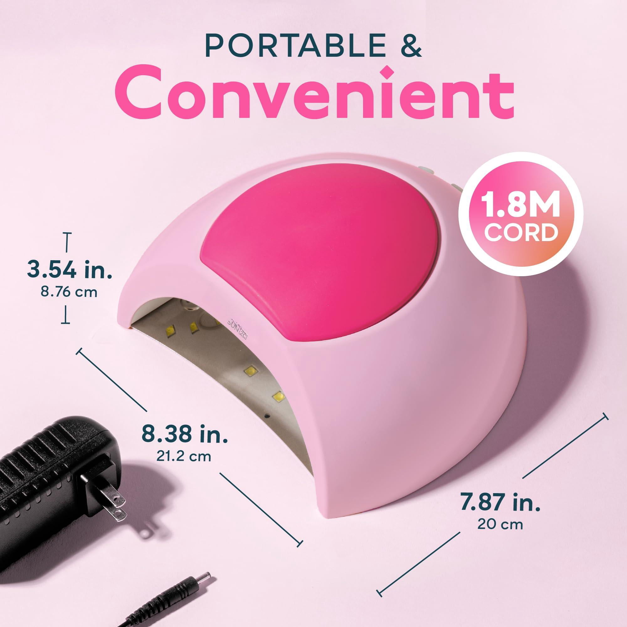 Uv Led Lamp With 4 Timer Settings  33 Leds Dryer Compatible All Gel Polish Auto Sensor Removable Base Sun2c Pink