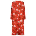 thumbnail image 5 of Women's Fall Dresses 2022 Button up V-Neck Loose Long Sleeve Dress Casual Christmas Print Cocktail Dresses with Pockets, 5 of 5