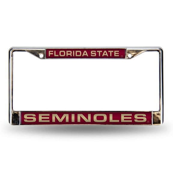Florida-St-FSU-Seminole's Car Frame - Chrome Metal Laser Cut License Plate Frame