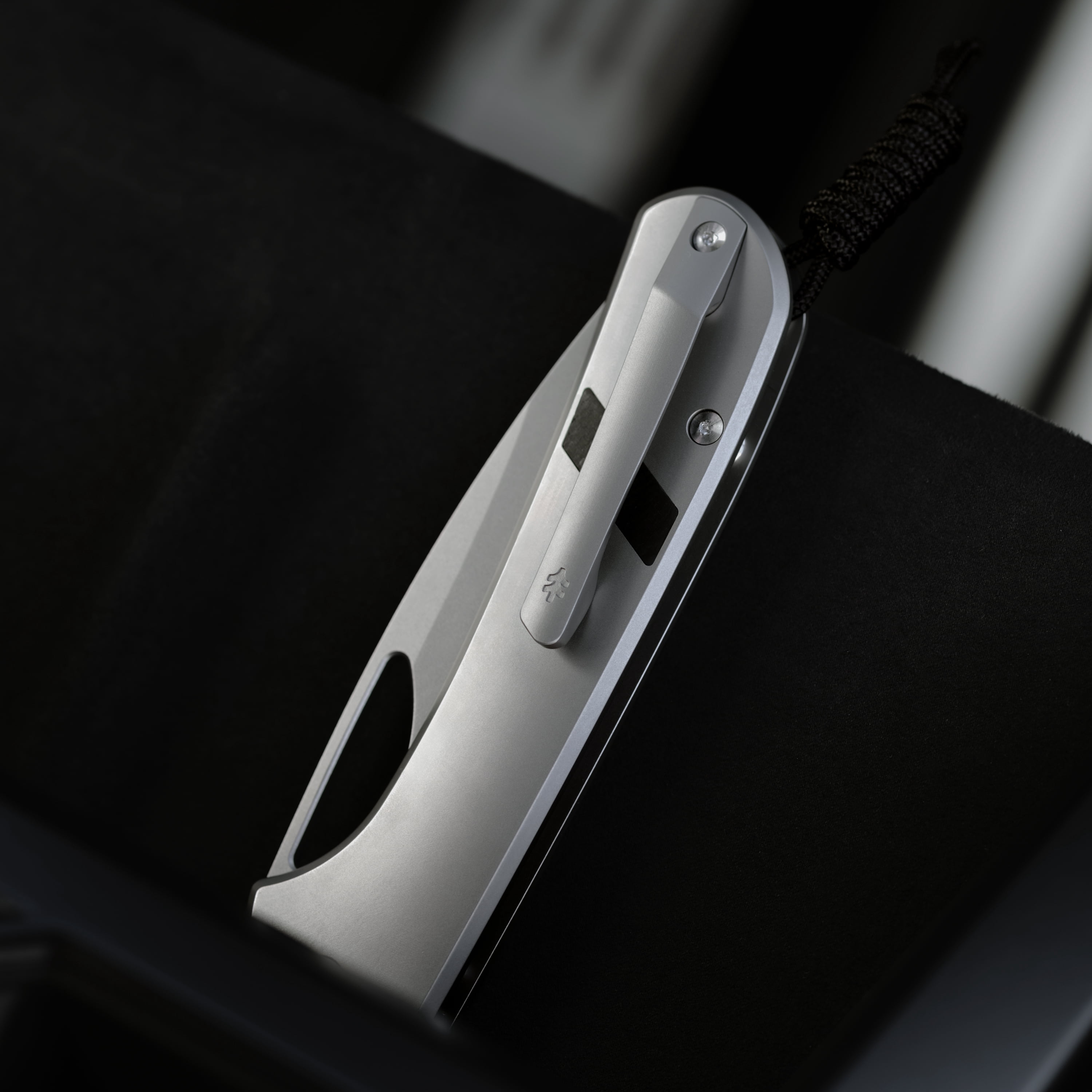 Swiss Tech Losung Premium Folding Knife, Titanium Handle, S35VN Steel, Button Lock, Micarta Inlay
