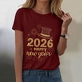 thumbnail image 2 of felwors Happy New Year Shirt for Women 2026 New Years Eve T-Shirt Countdown Fireworks Holiday Party Tops(Wine, XXXL), 2 of 8
