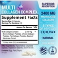 thumbnail image 2 of Multi Collagen Peptides Supplement for Hair, Nail, Skin - Type I, II, III, V, X, Collagen Powder Pills - Grass-Fed, Hydrolyzed for Bone and Joint Support for Women & Men, Non-GMO - 120 Capsules, 2 of 10