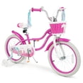 thumbnail image 1 of Gymax Vélo pour Enfants 18 Pieds' Bicyclette pour Tout-Petits avec Roues Stabilisatrices Freins à Main et à Rétropédalage Rouge Rose, 1 of 10