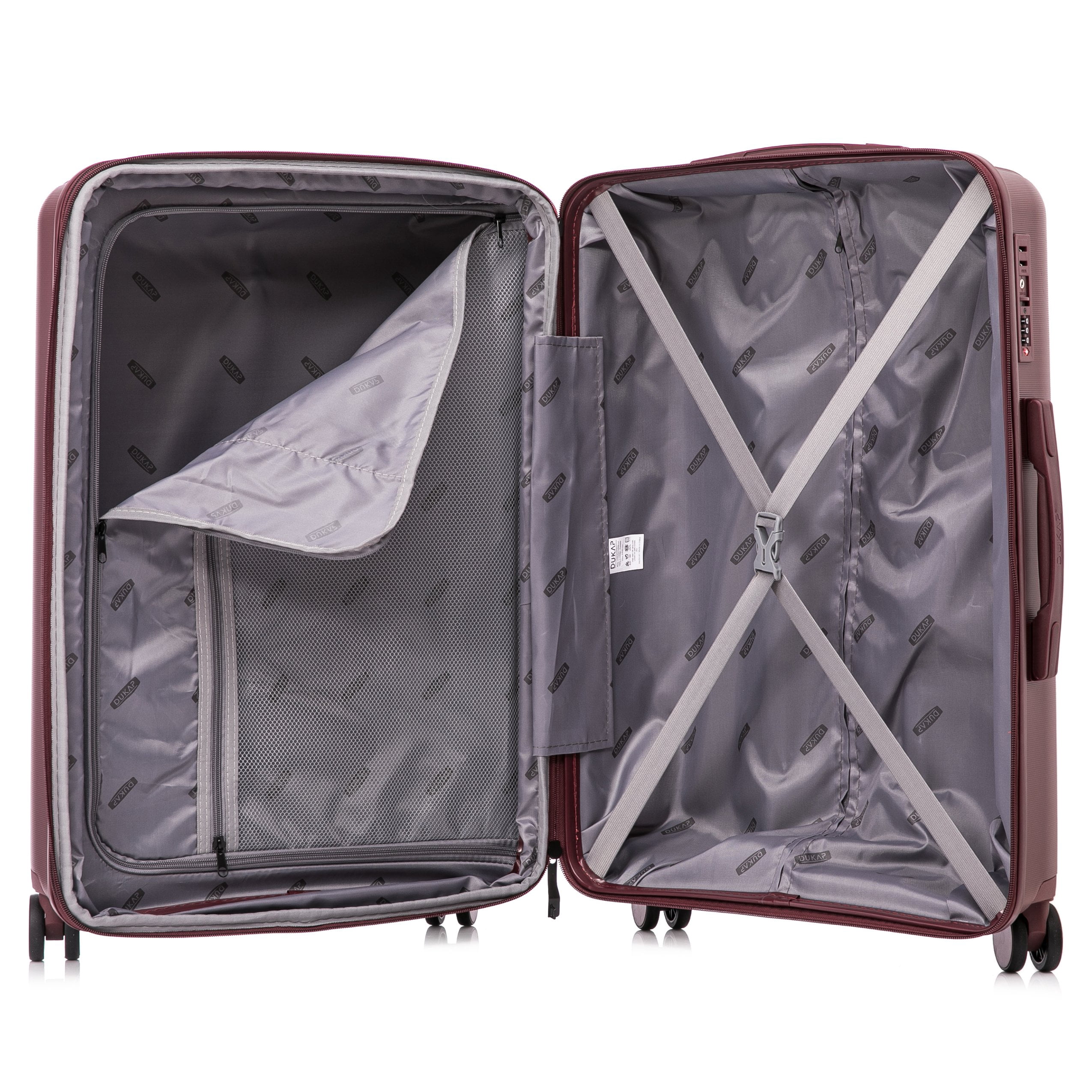 DUKAP AIRLEY 20" Lightweight Hardside Carry-On Luggage with Spinner Wheels, Handle and Trolley, Wine