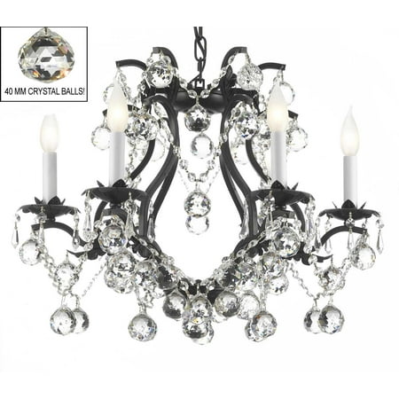 Swarovski Crystal Trimmed Chandelier Black Wrought Iron Swarovski Crystal Trimmed Chandelier Black Wrought Iron