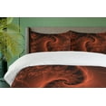 thumbnail image 4 of Ambesonne Abstract Duvet Cover Sets, Digital Swirls Floral, 2-King, Orange, 4 of 7