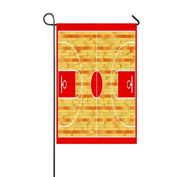 Eczjnt Hardwood Textured Basketball Court Outdoor Flag Home Party Garden Decor 12x18 Inch Walmart Com Walmart Com