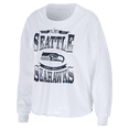 thumbnail image 2 of Women's WEAR by Erin Andrews  White Seattle Seahawks Super Bowl LX Cropped Long Sleeve T-Shirt, 2 of 3