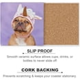 thumbnail image 6 of GZHJMY Square Drink Coasters 2 Pcs French Bulldog Dog Wearing Unicorn Hat Costume Absorbent Ceramic Coffee Coasters for Drinks with Cork Base Housewarming Gift for Home Decor, 6 of 6