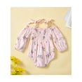 thumbnail image 4 of Bagilaanoe Newborn Baby Girl Romper Floral Print 3/4 Sleeve Bottom Snap Closure Jumpsuit 6M 12M 18M 24M Tops, 4 of 8