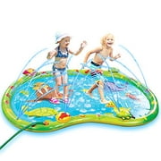 Bundaloo Baby Sprinkler Splash Pad - Kiddie Water-Inflatable Mat with Sprinklers - Large 3-Inch Deep Outdoor Wading Pool for Babies and Toddlers- Fun Birthday Gift and Summer Party Play Set for Kids
