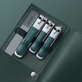thumbnail image 1 of Nuevo juego de cortaúñas de 4 Uds con bolsa de cuero giratoria, recortador profesional, herramientas de cuidado de pedicura, juego de manicura, regalo para el cuidado del hogar, 1 of 4
