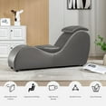 thumbnail image 2 of Puremind Yoga Chair, Curved Yoga Chaise Lounge for Adults Stretching, Relaxing and Exercising, Indoor Yoga Lounge Chair,Gray, 2 of 8