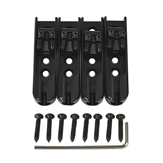 4pcs Bass Guitar Bridge Individual Bass Bridge Guitar Bridge Single Individual Tailpiece Single String Bass Bridge Bass Guitar Saddles Compatible with 4 String Electric Bass Guitar Accessories