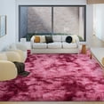 thumbnail image 2 of Janvonne 6x9 Fluffy Area Rug for Bedroom, Modern Shaggy Carpets Fuzzy Rug for Teens Dorm Home Decor Aesthetic, Heavy Duty Non Slip, Tie-dye Dark Red, 2 of 8