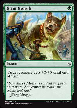 MtG War of the Spark Common Giant Growth (Foil) #162