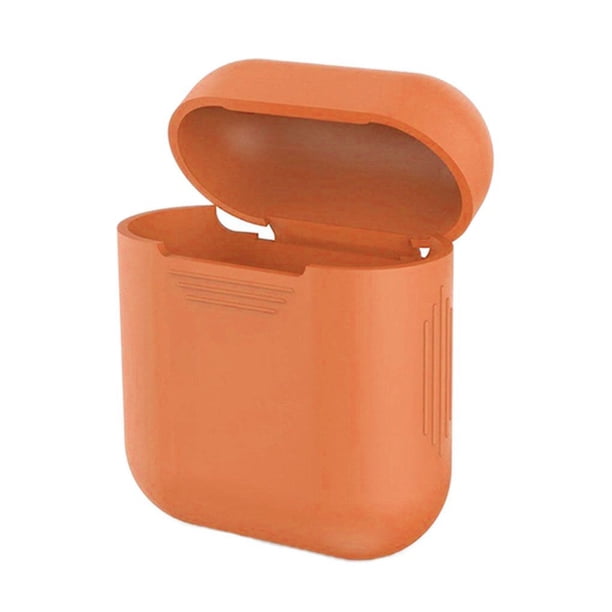 Methold Funda de silicona superfina para auriculares inalámbricos Airpods, funda impermeable de silicona para auriculares Cables de audio/vídeo Naranja