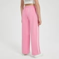 thumbnail image 5 of Miluxas Girls Sweatpants Wide Leg Loose Teen Sweat Pants Cargo Side Striped Crossover V Waist Casual with Pockets Pink 14-15Years, 5 of 7