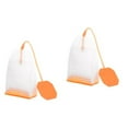 thumbnail image 2 of Dsseng 2 Pcs Reusable Silicone Tea Bags with Long Rope, Premium Loose Leaf Tea Infuser Strainer for Tea Cups(Orange), 2 of 5